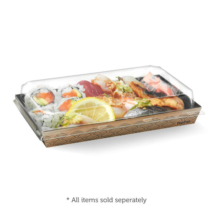 BioPak Large BioBoard Sushi Tray PET Lid