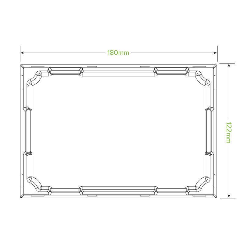 BioPak Medium BioBoard Sushi Tray PET Lid