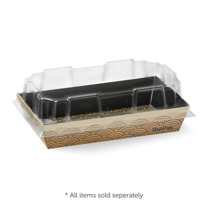 BioPak Extra Small BioBoard Sushi Tray PET Lid