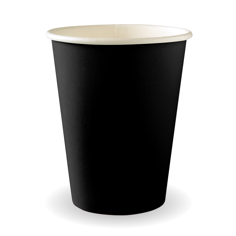BioPak 390ml / 12oz (90mm) Black Aqueous Single Wall BioCup