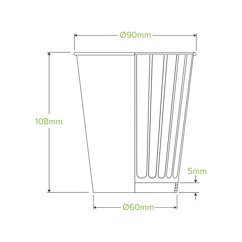 BioPak 390ml / 12oz (90mm) Aqueous Double Wall Home Compostable Takeaway Coffee Cup