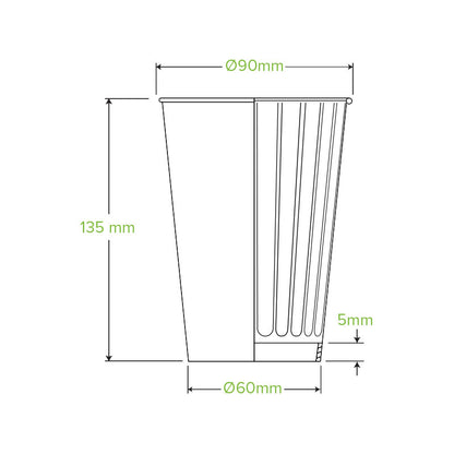 BioPak 460ml / 16oz (90mm) Aqueous Double Wall Home Compostable Takeaway Coffee Cup