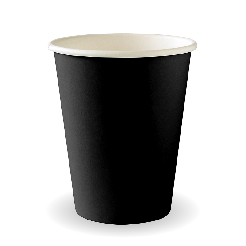 BioPak 280ml / 8oz (80mm) Black Aqueous Single Wall BioCup