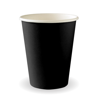 BioPak 280ml / 8oz (80mm) Black Aqueous Single Wall BioCup