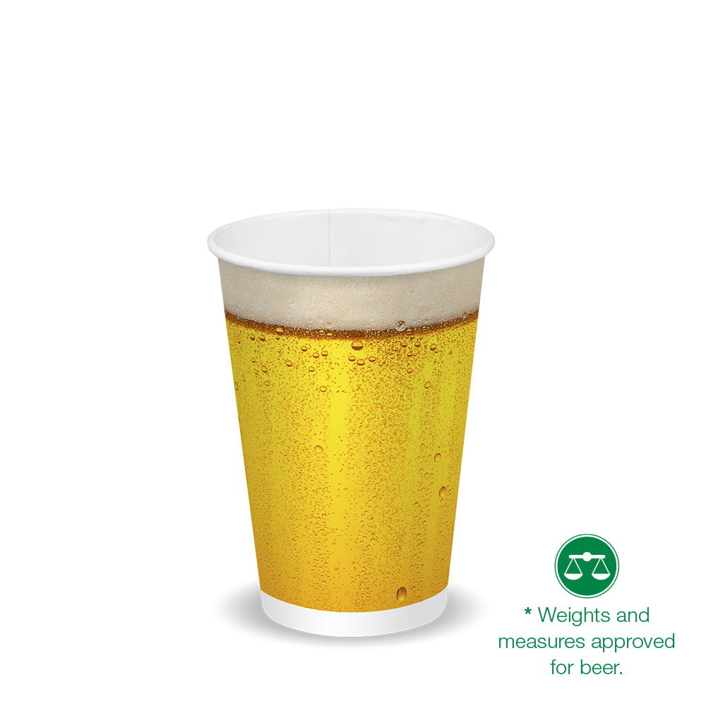 BioPak 420ml / 14oz (90mm) Beer Cold Paper BioCup