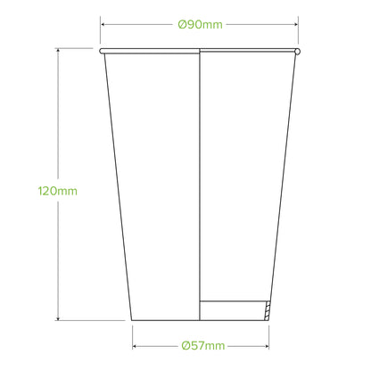 BioPak 420ml / 14oz (90mm) Cold Paper BioCups - green fade