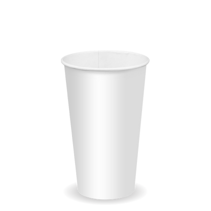 BioPak 500ml / 16oz (90mm) White Cold Paper BioCup