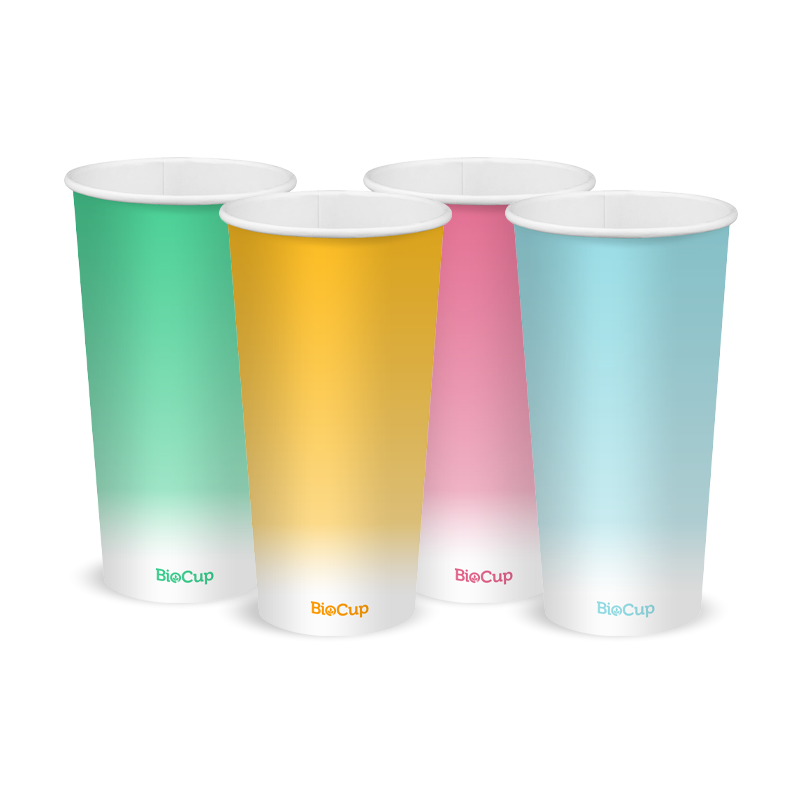 BioPak 600ml / 20oz (90mm) Multi Coloured Cold Paper BioCup