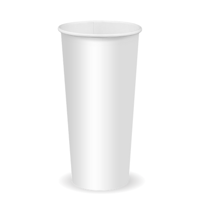 BioPak 650ml / 22oz (90mm) White Cold Paper BioCup
