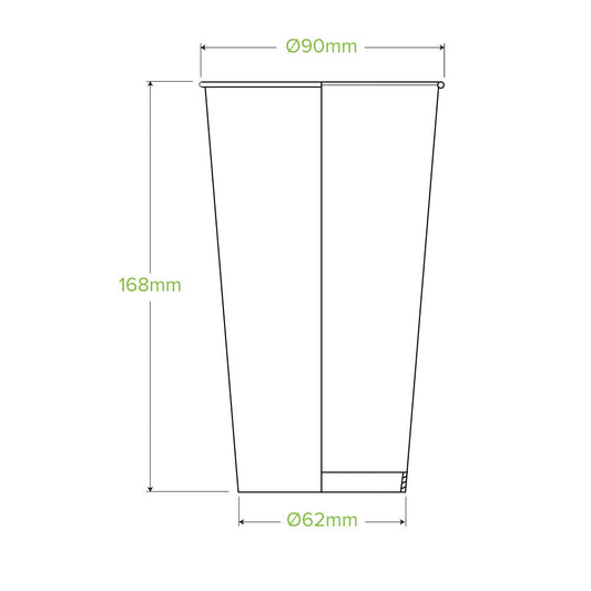 BioPak 650ml / 22oz (90mm) Multi Coloured Cold Paper BioCup