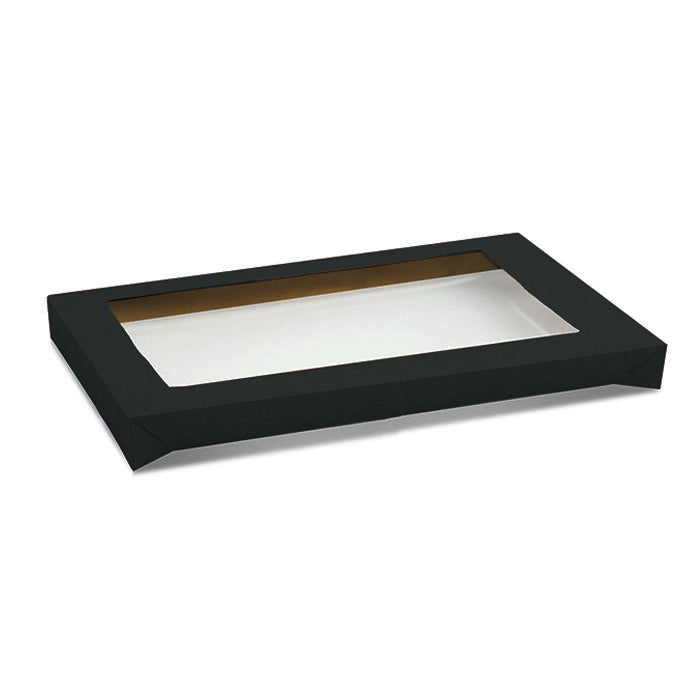 Black Catering Tray Lid PET window - Large 583X275X30mm