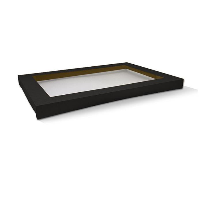 Black Catering Tray Lid PET window - Medium PLUS 453x313x30mm
