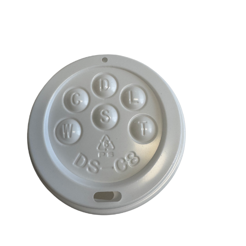 80mm Button Lid Hot Cup Lid White