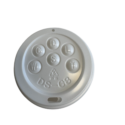 80mm Button Lid Hot Cup Lid White
