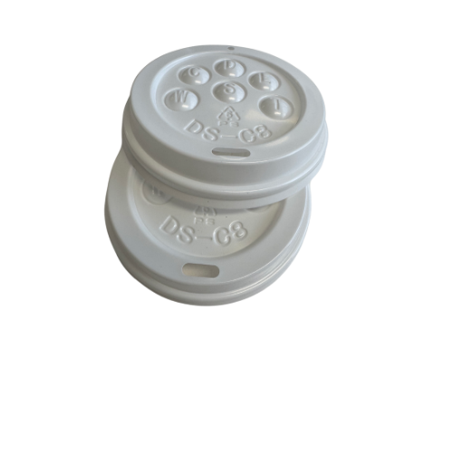 80mm Button Lid Hot Cup Lid White