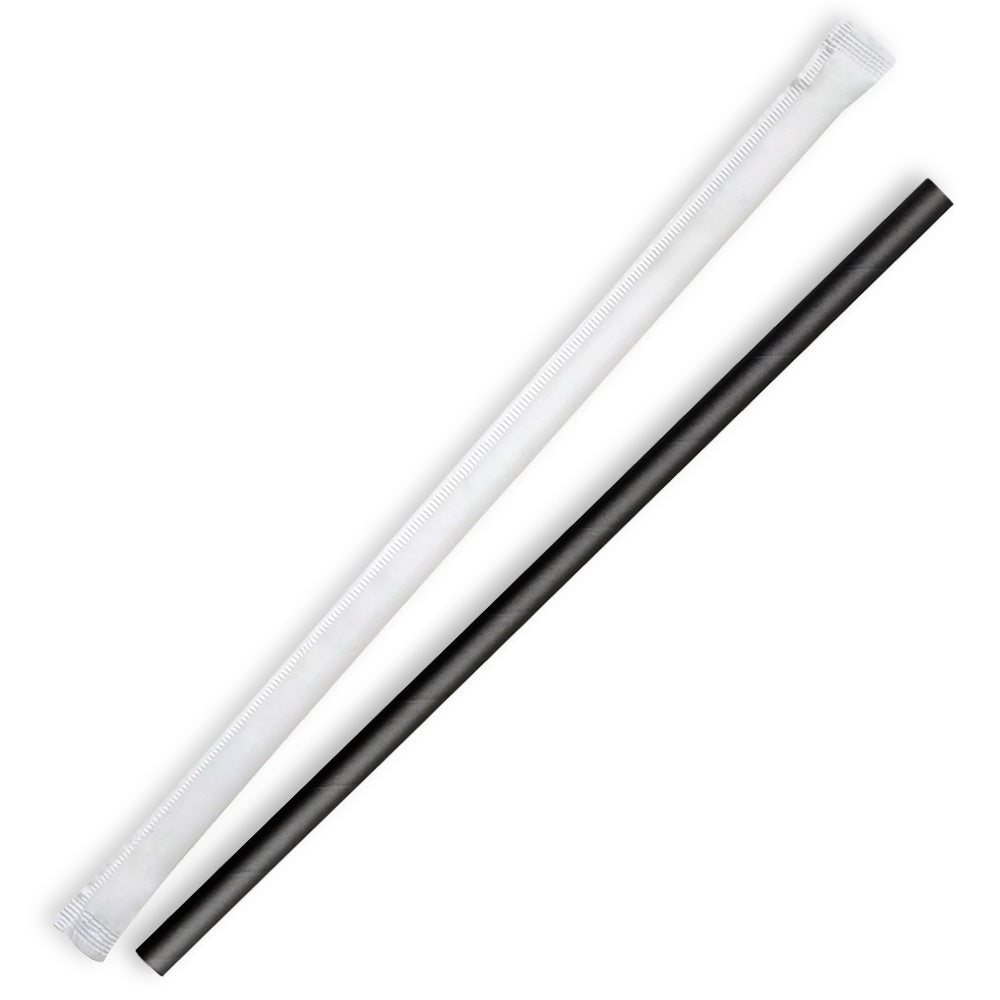 BioPak 7mm Individually Wrapped Regular Black BioStraws