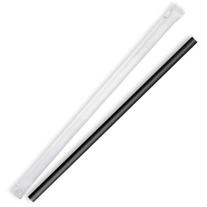 BioPak 7mm Individually Wrapped Regular Black BioStraws
