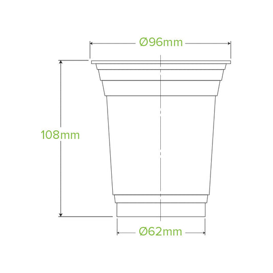BioPak 420ml Clear Compostable Disposable Cold Cup.