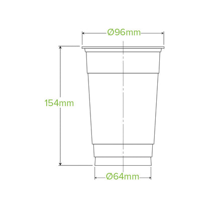 BioPak 700ml Clear Compostable Disposable Cold Drink Cup.