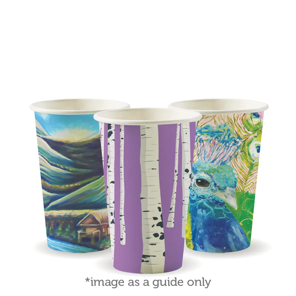 350ml / 12oz (80mm) Single Wall Art Series BioCup