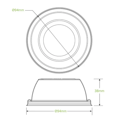 BioPak 90mm Plant Fibre Wide Hole Dome Cold Paper BioCup Lid