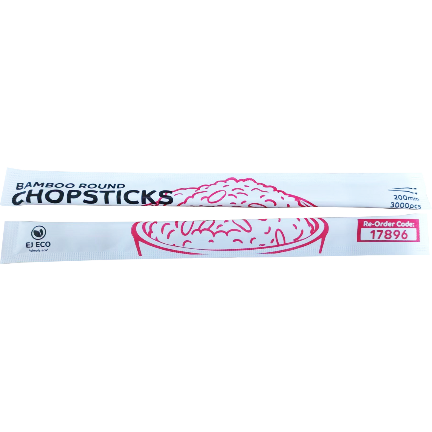 Full Paper Wrapped Round Bamboo Chopsticks 20cm