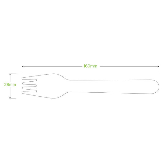 BioPak 16cm Disposable Wooden Fork - Wooden Cutlery.