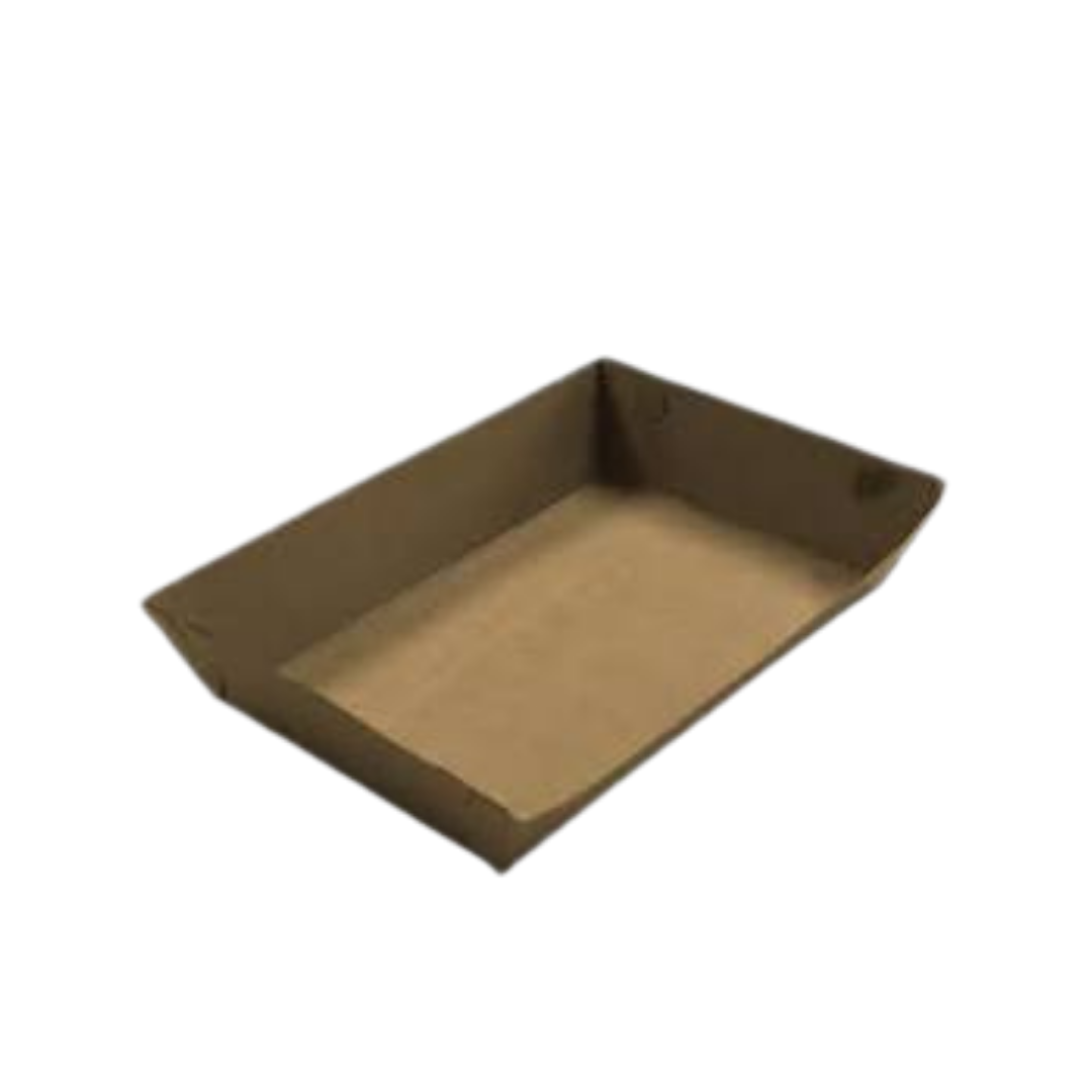 SMALL Flat packed kraft trays 152x95x40mm