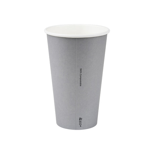 16oz/475mL (90mm) diameter Compostable Coffee Cup Grey