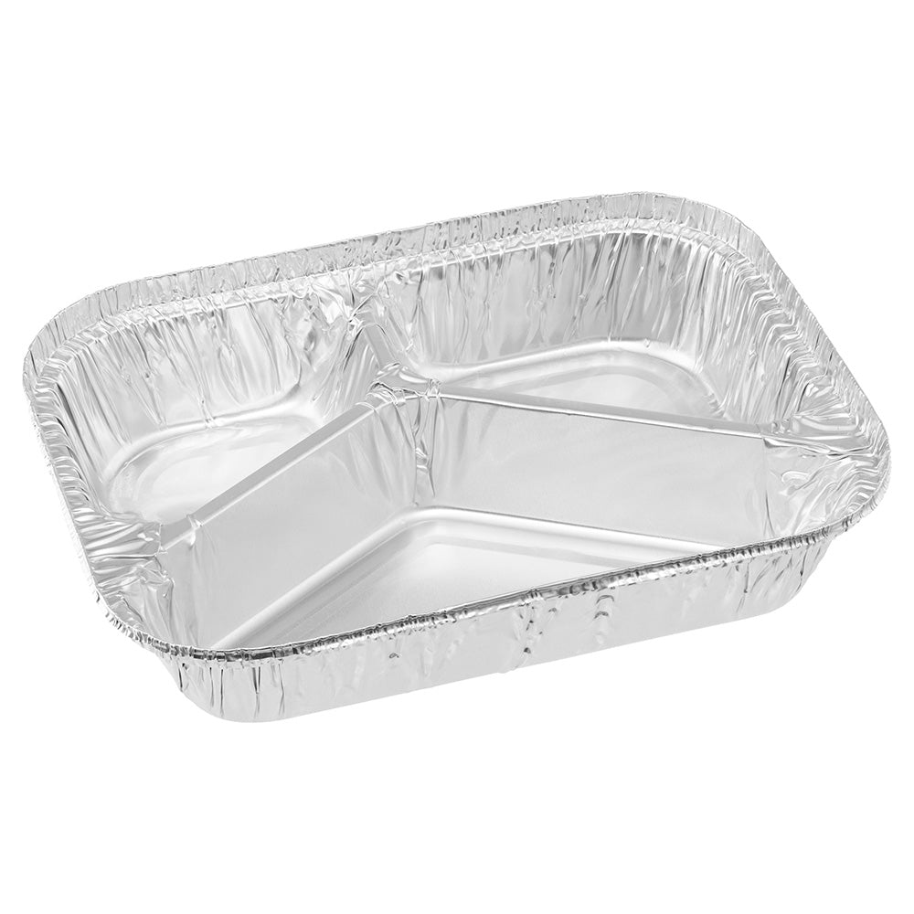 600mL 3 Cavity Foil Meal Tray 190x140x33mm