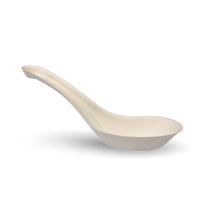 BioPak 14cm Sugarcane Pulp Chinese Soup Spoon