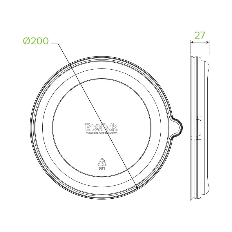 800-1,180ml / 24-40oz PET Bowl Lid