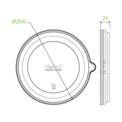 800-1,180ml / 24-40oz PET Bowl Lid