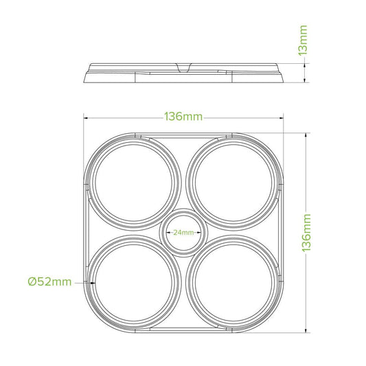 4 Pack BioCane Beer Ring Holder