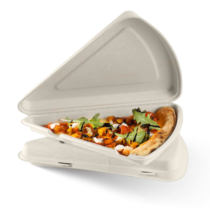 280mm X 163mm X 40mm / 9 inch Natural Pizza Slice Clamshell