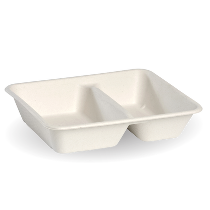 BioPak 2 Compartment Sugarcane Fibre Takeaway Base