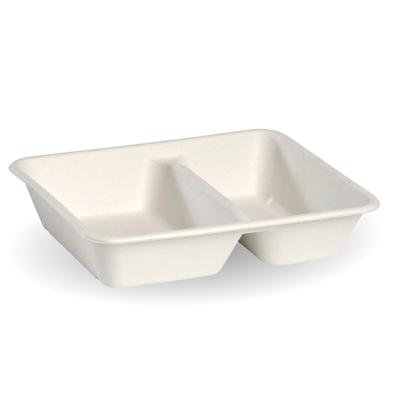 BioPak 2 Compartment Sugarcane Fibre Takeaway Base