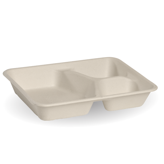 BioPak 3 Compartment Sugarcane Takeaway Base