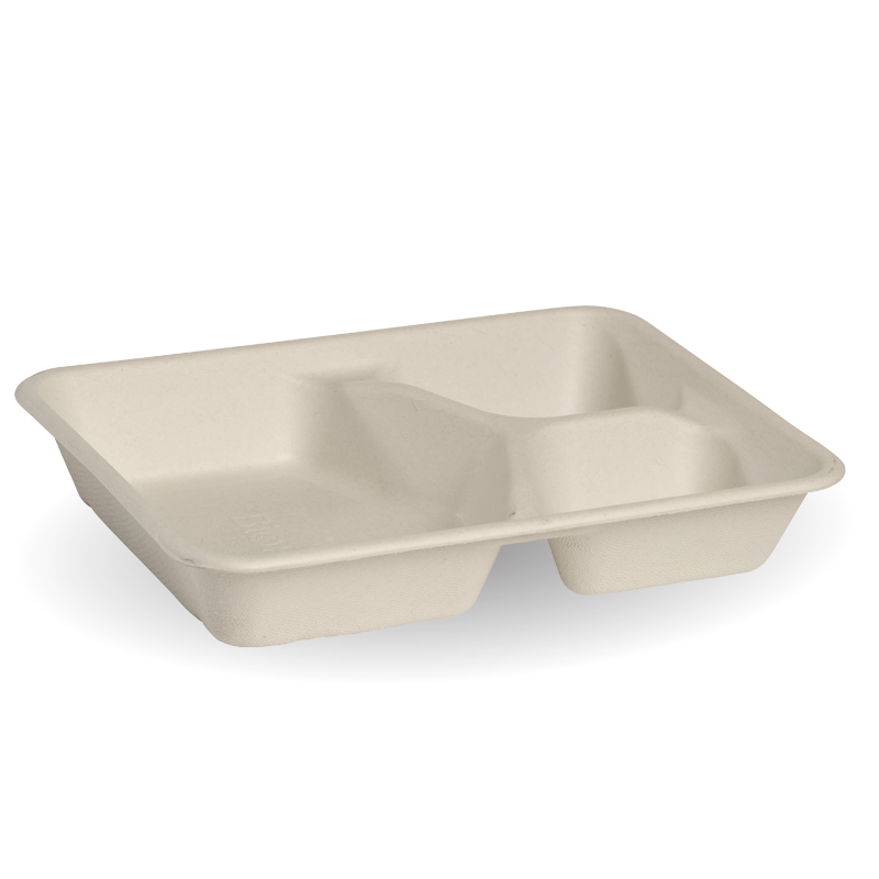 BioPak 3 Compartment Sugarcane Takeaway Base