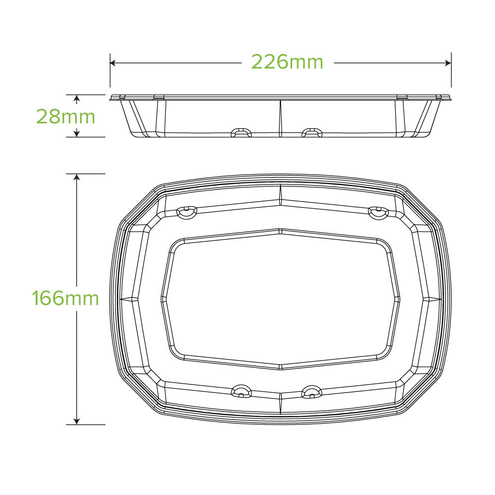 600ml Natural BioCane Octa Takeaway Base
