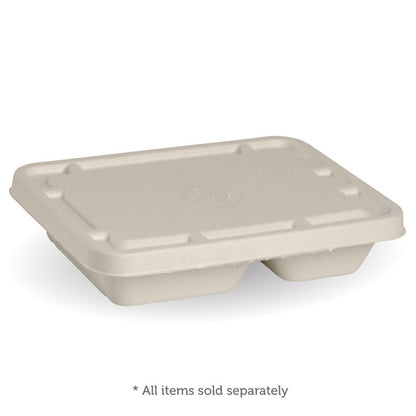 BioPak 2 & 3 Compartment Sugarcane Fibre Takeaway Base Lid