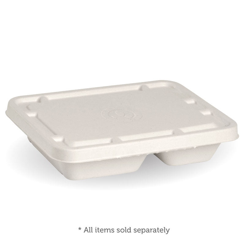 BioPak 2 & 3 Compartment Sugarcane Fibre Takeaway Base Lid