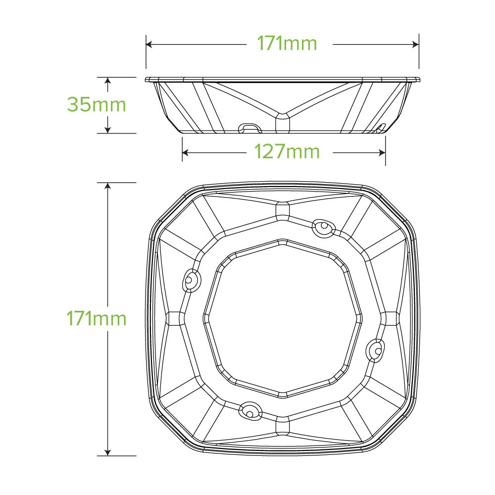 500ml Natural BioCane Octa Takeaway Base