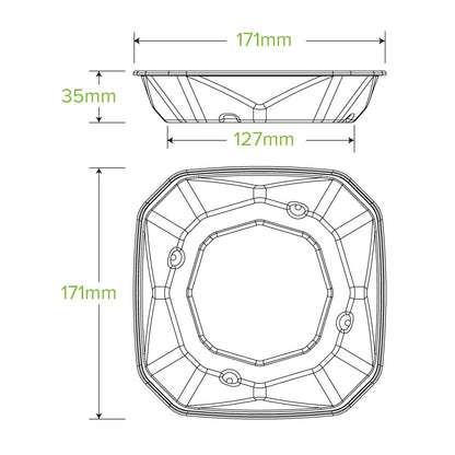500ml Natural BioCane Octa Takeaway Base