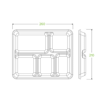 5-Compartment BioCane Tray