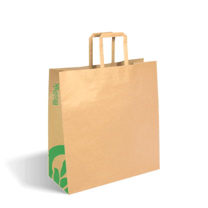Medium Flat Handle Kraft Paper Bag