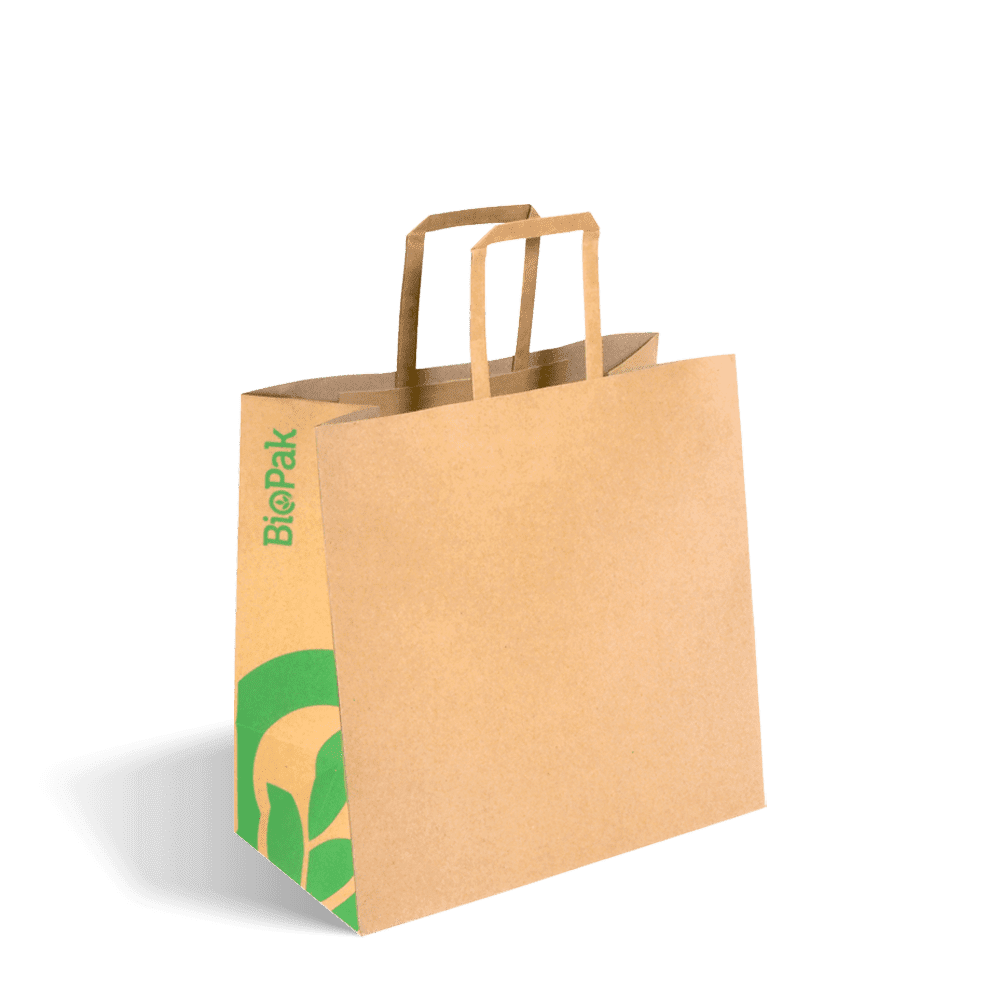 Small Flat Handle Kraft Paper Bag