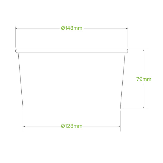 1,000ml Large Kraft BioBowl