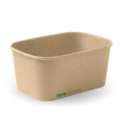 BioPak 1000ml Rectangle PLA lined paper container