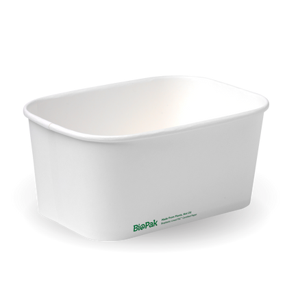 BioPak 1000ml Rectangle PLA lined paper container